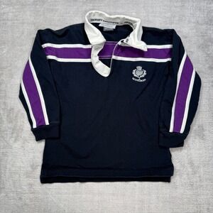 Scotland Rugby Shirt Youth 5 Navy Purple Striped Rugby Nations Thistle Logo Polo